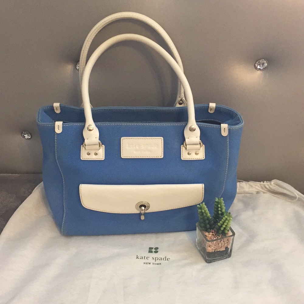 Preloved Kate Spade Canvas and Leather Satchel